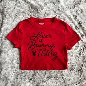 Playboy by Pacsun Baby Tee // Red // S